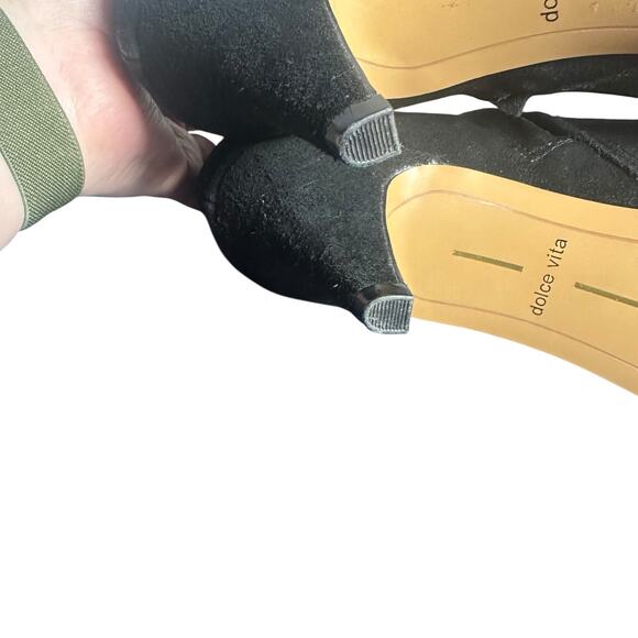 Dolce Vita Black Suede Pointed Toe Kitten Heel Ankle Boots Size 9.5 - Picture 12 of 12